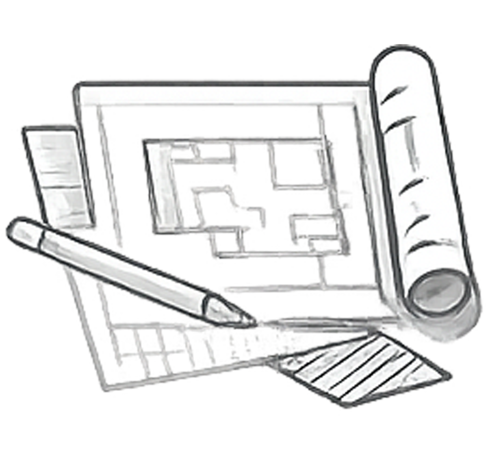Pictogramm mit Skizze von Grundriss